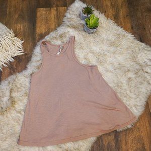 FREE PEOPLE Long Beach Ribbed Tank Top Tan Small